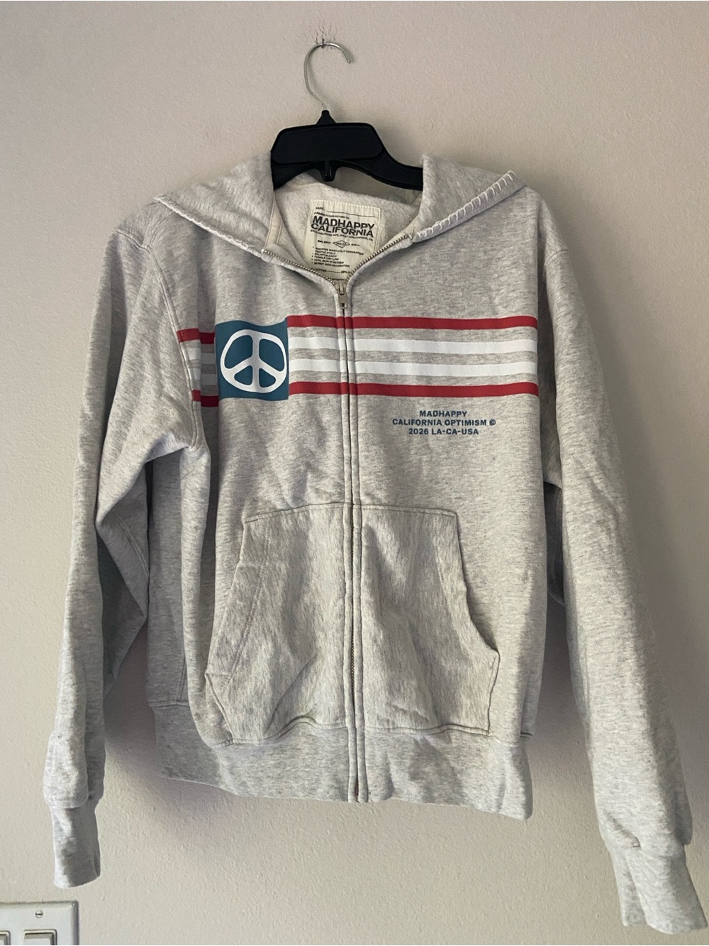 Madhappy California peace zip jacket Sz XS - Picture 3 of 4